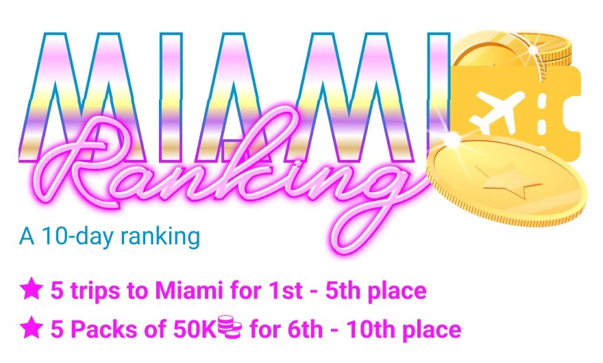 Five trips to Miami and 250,000 coins during a 10-day Bonus Ranking
